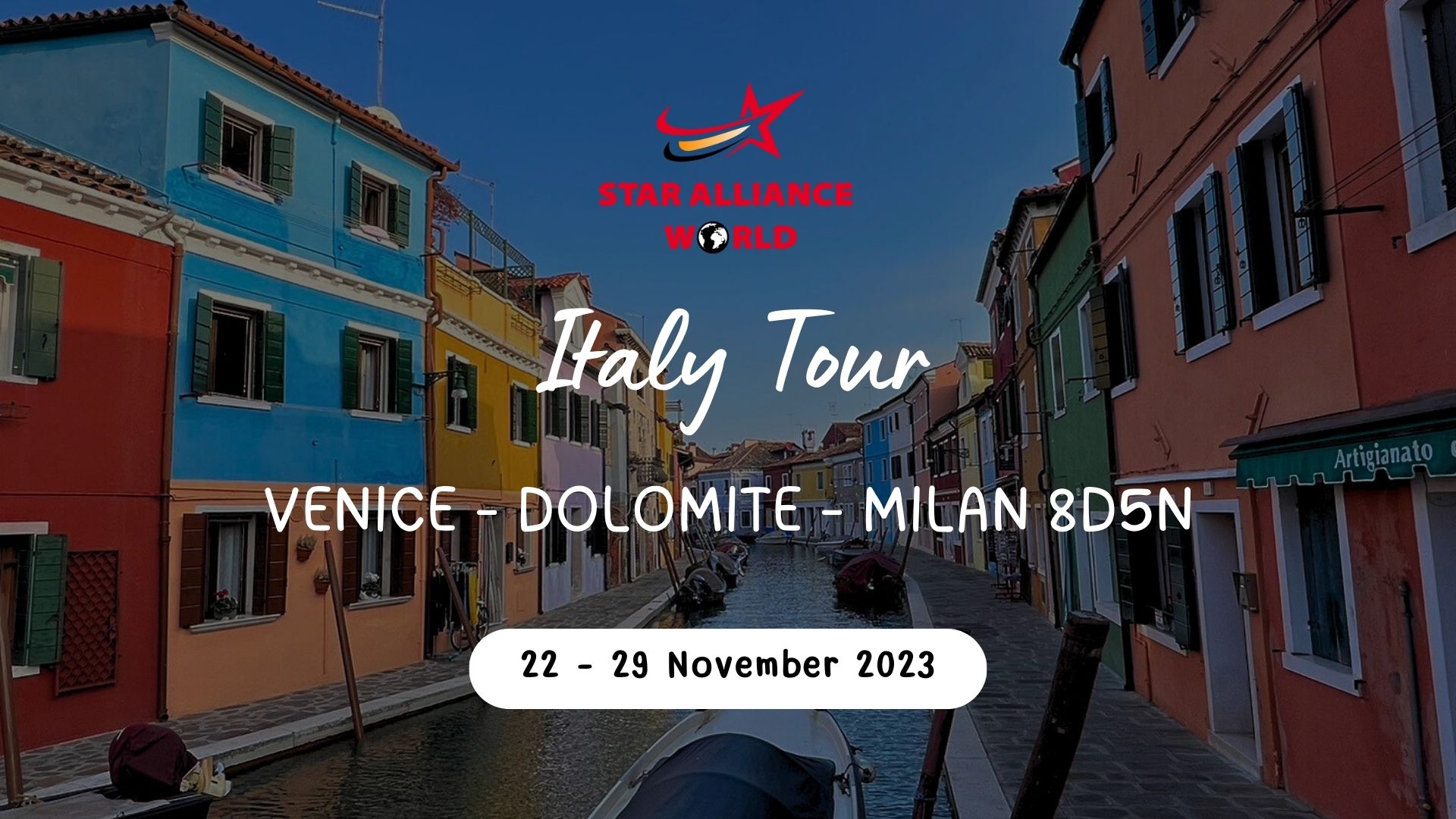 Italy Venice-Dolomites-Milan 22 - 29 Nov 2023